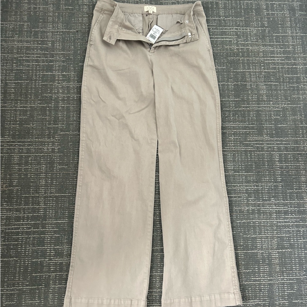 Khaki wide leg pants